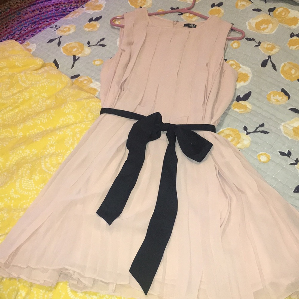 Pleated chiffon dress